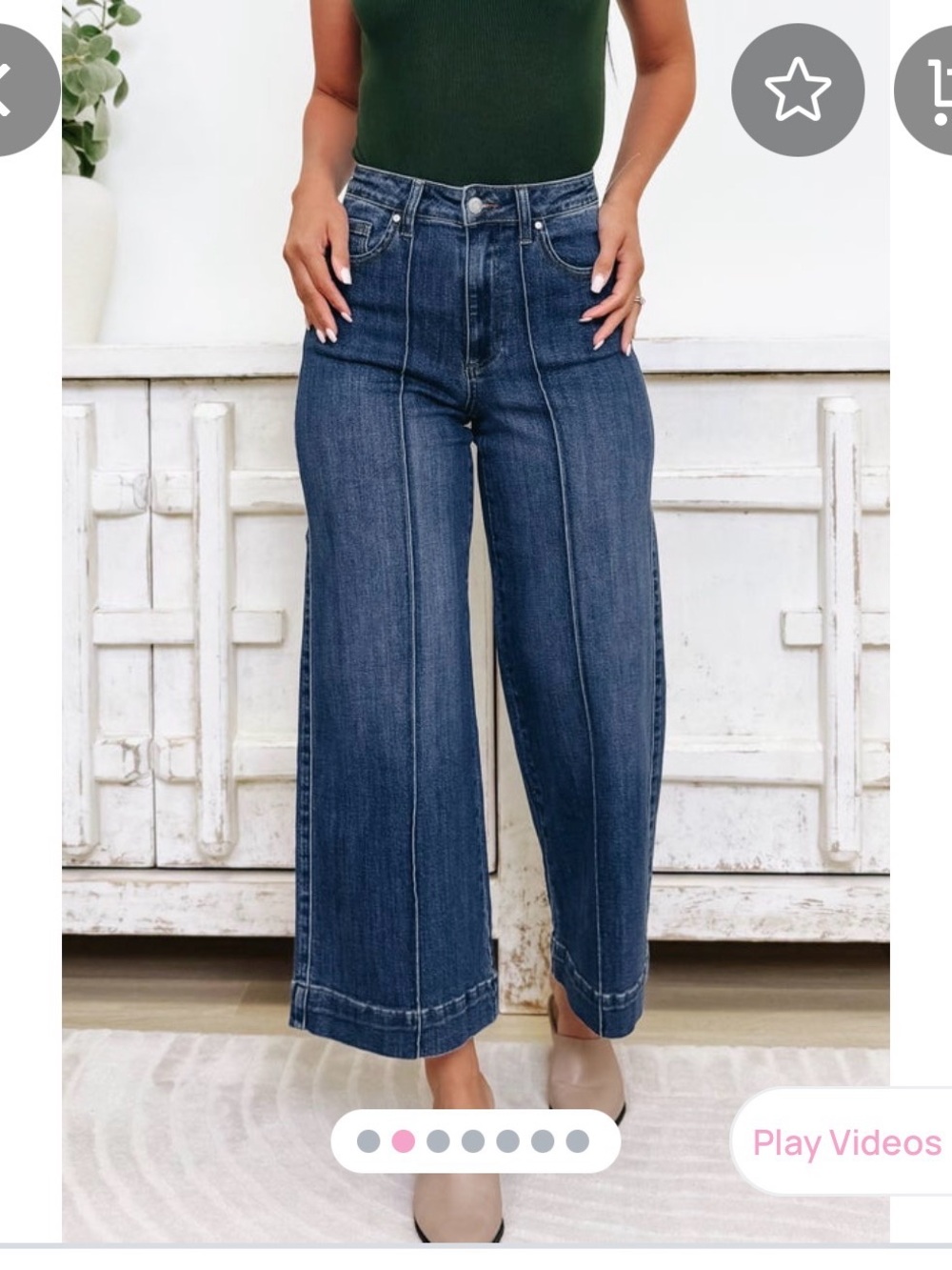 Anniewear Wide Leg Blue Women's Jeans
